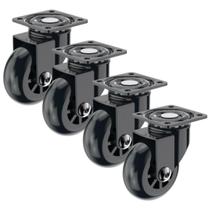 (4pçs) Rodízio Gel 50mm Giratório Chapa Preto P/ Móveis (4pçs) Rodízio Gel 50mm Giratório Chapa Preto P/ Móveis