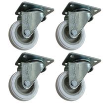 (4pçs) Rodizio Girat. Placa Roda Branca 1pol. 158 Anti Risco (4pçs) Rodizio Girat. Placa Roda Branca 1pol. 158 Anti Risco