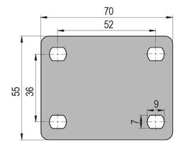 (4pçs) rodizio inox 304 girat placa c/ trava roda 50mm nylon