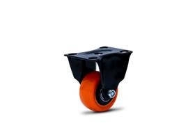 (4pçs) RODIZIO PRETO FIXO PLACA RODA 41MM LARANJA ROLAMENTO