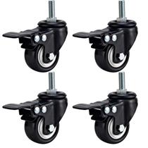 (4pçs) RODIZIO PRETO GIRAT. ROSCA TRAVA RODA 50MM ROLAMENTO (4pçs) RODIZIO PRETO GIRAT. ROSCA TRAVA RODA 50MM ROLAMENTO