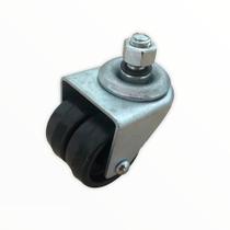 (4pçs) Rodizio Roda Dupla 1pol. R158 Rosca Giratorio Carga 70kg Por Roda (4pçs) Rodizio Roda Dupla 1pol. R158 Rosca Giratorio Carga 70kg Por Roda