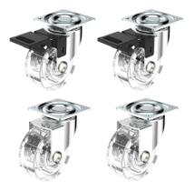 (4pçs) Rodizio Rolamento Roda Gel 50mm (2 C/ Freio + 2 Sem) (4pçs) Rodizio Rolamento Roda Gel 50mm (2 C/ Freio + 2 Sem)