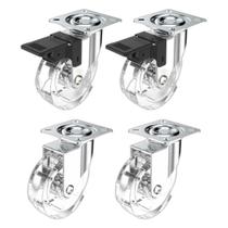 (4pçs) Rodizio Rolamento Roda Gel 75mm (2 C/ Freio + 2 Sem) (4pçs) Rodizio Rolamento Roda Gel 75mm (2 C/ Freio + 2 Sem)