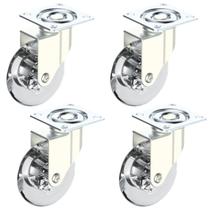 (4pçs) Rodízios 75mm Gel Transparente Sem Freio Placa