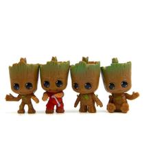 4pcs/set Guardiões da Galáxia Mini Bonito Bebê Groot Ação