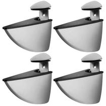 (4pçs) Suporte Tucano Grande Metal Cinza Fosco P/ Prateleira