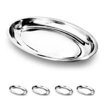 4un Bandeija funda oval Inox 24cm Petiscos bar restaurante