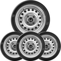 4un Calota Centro Roda Civic City Fit Grafite com Logo 4un Calota Centro Roda Civic City Fit Grafite com Logo