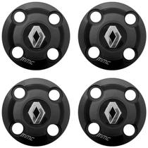 4un Calota Centro Roda Clio Kangoo Logan Preto Fosco