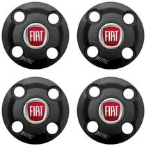 4Un Calota Centro Roda Idea Doblo Punto Linea Preto Fosco