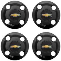 4Un Calota Centro Roda Monza Omega Preto Fosco Com Logo