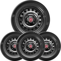 4un Calota Centro Roda Uno Fiorino Elba Premio Black Piano