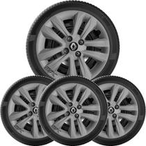 4un Calota SANDERO LOGAN CLIO Aro 14 Grafite com Logo 191cb 4un Calota SANDERO LOGAN CLIO Aro 14 Grafite com Logo 191cb