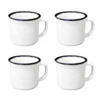 4un caneca esmaltada fazenda branca rústico 300ml 4un caneca esmaltada fazenda branca rústico 300ml