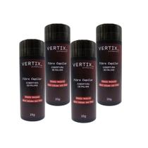 4UN Fibra Capilar Para Cabelo Castanho Medio Vertix 25G