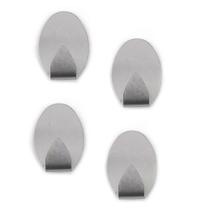 4un Gancho parede inox chaves sala banheiro cozinha oval