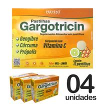 4un Gargotricin Mel e Limão 12 Pastilhas - Prevent