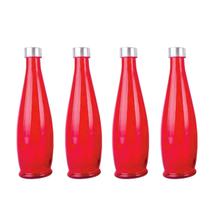 4un GARRAFA DE VIDRO TAMPA INOX ACQUA ÁGUA SUCO VERMELHO 4un GARRAFA DE VIDRO TAMPA INOX ACQUA ÁGUA SUCO VERMELHO