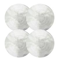 4un JOGO AMERICANO REDONDO MACROMÉ LUGAR MESA POSTA PRATA