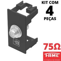 4un Módulo Tomada Para Antena De Tv Para Cabo Coaxial Habitat Black FAME