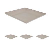 4un Petisqueira prato quadrado 24x24cm ecológico cinza