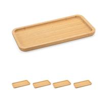 4un PETISQUEIRA RETANGULAR BAMBU 37CM BANDEJA FRIOS C/ BORDA