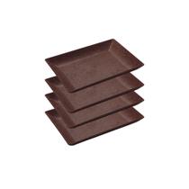 4un Petisqueira travessa Retangula 28cm servir Marrom Escuro 4un Petisqueira travessa Retangula 28cm servir Marrom Escuro