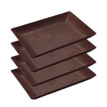 4un Petisqueira travessa Retangula 32cm servir Marrom Escuro 4un Petisqueira travessa Retangula 32cm servir Marrom Escuro