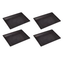 4un Petisqueira travessa Retangular Servir 24cm Preto 4un Petisqueira travessa Retangular Servir 24cm Preto