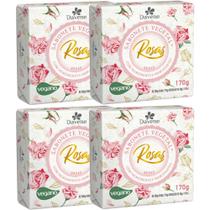 4UN Sabonete Vegetal Rosas 170G Davene