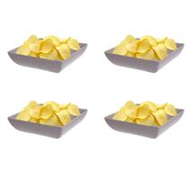 4un Saladeira Quadrada 750ml Vasilha Petisqueira Cinza