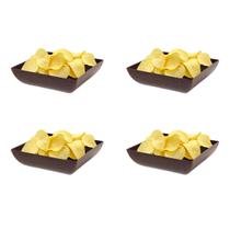 4un Saladeira Quadrada 750ml Vasilha Petisqueira Marrom Es