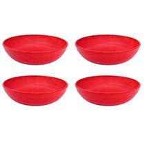 4un Saladeira redonda 2,4lt tigela bowl 25cm vermelho