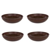 4un Saladeira redonda 25cm Tigela 2,4 Litros Marrom Escuro