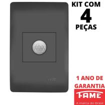 4un Sensor de Presença Bivolt Com Placa Habitat Black FAME