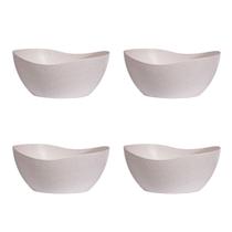 4un Tigela saladeira bowl oval 1,9lt bege
