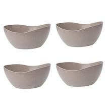 4un Tigela saladeira bowl oval 1,9lt cinza petra