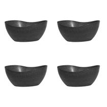 4un Tigela saladeira bowl oval 1,9lt preto