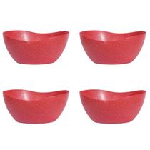 4un Tigela saladeira bowl oval 1,9lt vermelho