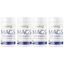4x 5 Magnésios 60 Cápsulas 300mg Alta Absorção Vivendo Bem Sem Sabor