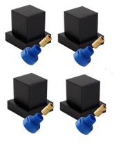 4x Acabamento P/ Registro Quadrado Pvc Preto + Adap. Docol 4x Acabamento P/ Registro Quadrado Pvc Preto + Adap. Docol