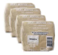 4X Argila para Modelagem Escolar Branca ( 4kg )