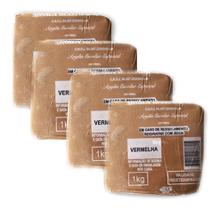 4X Argila para Modelagem Escolar Vermelha ( 4kg )