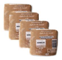 4X Argila para Modelagem Escolar Vermelha ( 4kg )