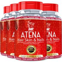 4x Atena Tratamento Para Cabelo 30 Dias 150% De Biotina - HF SUPLEMENTS