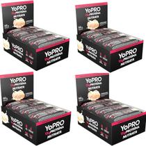 4x Barra YoPRO Sabor Morango Chocolate Branco 12 Barras 40g