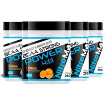 4x bcaa strong power 4:1:1 laranja 250g