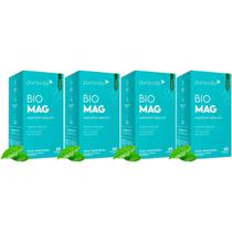4x Bio Mag Magnésio Quelato Pura Vida 60 Capsulas