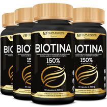 4X Biotina 150% Premium 400Mg 60Caps Hf Suplements